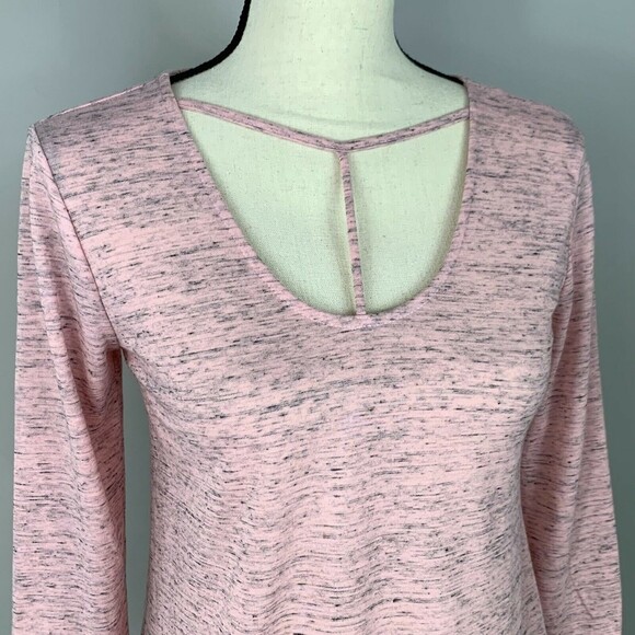 So NWT Pink Space-Dye Scoop Neck Tee Women S Relaxed 3/4 Sleeve - Picture 7 of 12